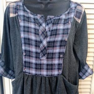 One September gray and plaid shirt